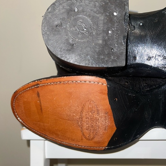 NWT Alberta Boots Ostrich & Kangaroo Black Leather Cowboy Boots Women Size 8.5 - Picture 4 of 12